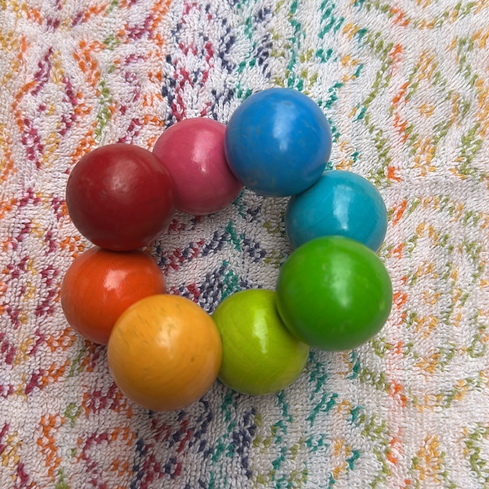 Colorful Wooden Ball Teething Toy by Haba